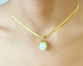 18K Gold Plated Pearl Pendant Necklace| Luxury Jewelry Gift for Women