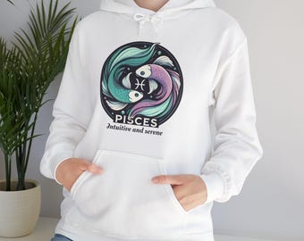 Pisces Sternzeichen Hoodie, Astrologie Sweatshirt, Himmlische Kleidung, Horoskop Geschenk, Unisex Pullover, 19.Februar - 20.März, Geschenk für Sie / Ihn