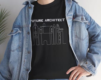 Architectural Dreams Unisex Heavy Cotton Tee - Future Architect Gift, Architecture Enthusiast Shirt, Building Designer Top, Construction