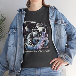 Aquarius Zodiac Sign Unisex Heavy Cotton Tee, January February Birthday Gift Shirt, Astrology Horoscope Tee, Zodiac Birthday T-shirt,