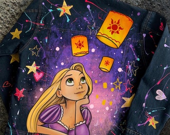 Disney Inspired Hand Painted Denim Jacket, Custom Disney Jacket, Personalized Character Jean Jacket, Magical Theme Park Outfit, Disney Lover