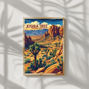 Joshua Tree National Park Poster Kalifornien Rocky Wüste Landschaft Vintage Wand Kunst