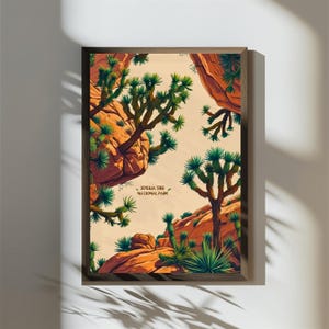 Joshua Tree National Park Poster Geometrisch Trippy Kalifornien Wüste Wandkunst