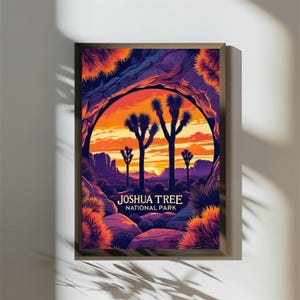 Joshua Tree Nationalpark Poster Pinhole Sonnenuntergang Kalifornien Wüste Wand Kunst