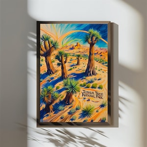 Joshua Tree National Park Poster Wüste Sonnenaufgang Trippy Kalifornien Wandkunst