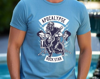 T-shirt Apocalypse Rock Star, Rock T-shirt, T-shirt Vintage, T-shirt Unisex | Rock | Guitar, Abbigliamento Retrò, Maglietta Stile Anni '80.