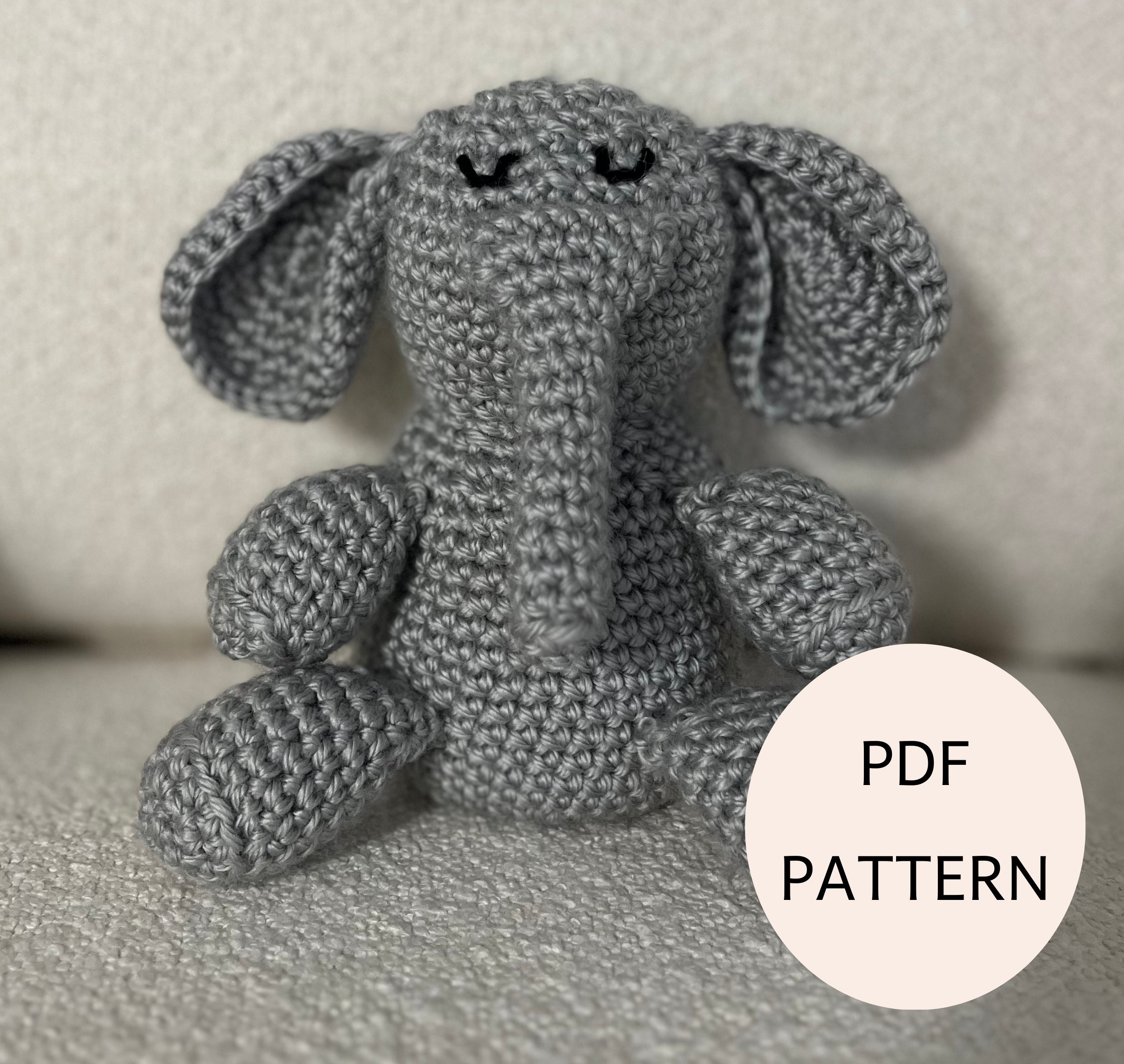 No-sew Baby Elephant Crochet Pattern PDF - Instant Download - Etsy