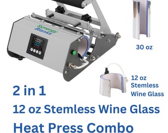 Synergy Blanks 12 oz Stemless Wine Glass & 20, 30, 16 oz Tumbler Heat Press - Gray