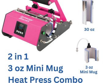 Synergy Blanks 3 oz Mini Mug & 20, 30, 16 oz Tumbler Heat Press - Bright Pink
