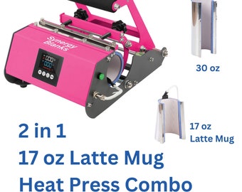 Synergy Blanks 17 oz Latte Mug & 20, 30, 16 oz Tumbler Heat Press - Bright Pink