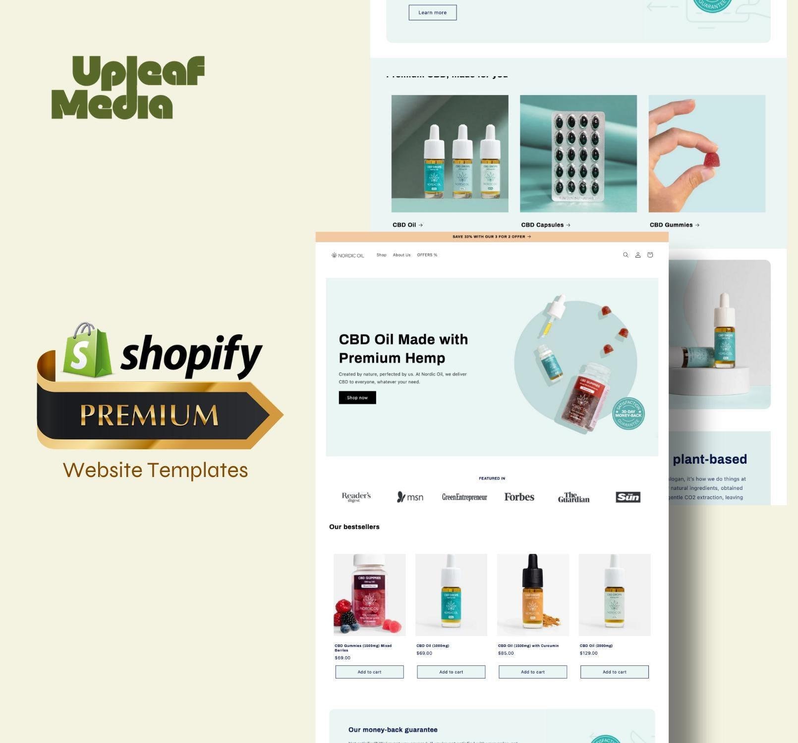 Nordir - Modelo de loja Shopify de CBD medicinal para loja de óleo de cannabis e medicamentos