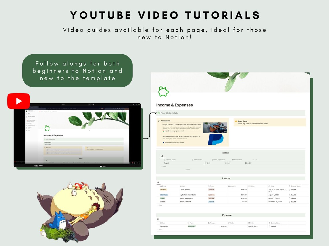 Studio Ghibli Tiktok Content Calendar, Beginner Friendly Notion