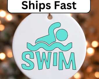 Swimmer Christmas Ornament, Swim Ornament, Swim Team Gift, Swimming Ornament, Swim Coach Gift, Gift for Swimmer, Xmas Ornament, Diver Gift