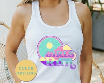 Women's Racerback Tank, Girls Just Wanna Run, Running Tank, Running Tanktop, Women Running Shirt, Women Running Clothes, Cute Running Shirt
