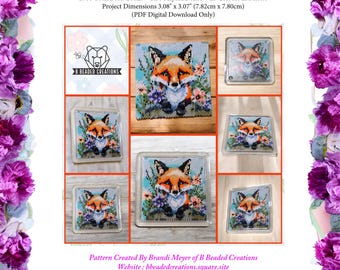 Foxy Flowers Even Count Peyote Coaster Pattern