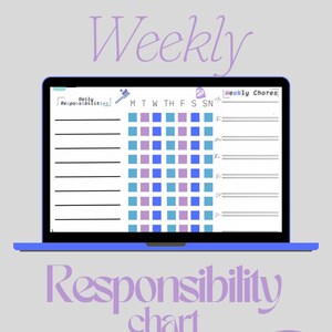 Editable Weekly Chore Chart & Daily Responsibilities Tracker | Kids Cleaning Schedule Printable | Instant Download PDF