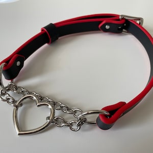 Martingale Collar w/ Heart Accent by CAUTIVA Leather | Handcrafted | Neck 13.5"-18"