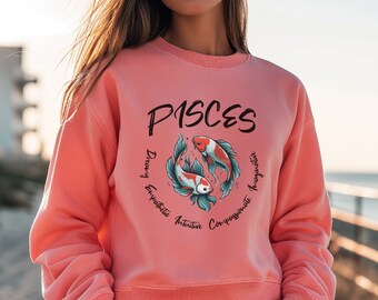 Pisces Zodiac Sweatshirt: Comfort Colors Pisces Horoscope Gift