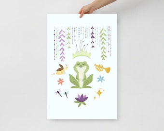 princess and the frog art print, tiana wall art,