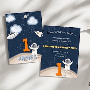 Druckbare Space-Party-Einladungsvorlage für Kinder | Perfekt zum Drehen eines |