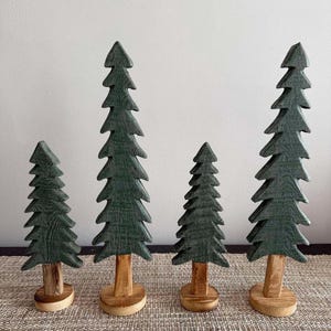 Wood Christmas Trees Rustic Barn Green Christmas Trees Handmade Perfect for Holiday Gift Home Decor