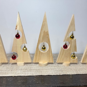 Wooden Christmas Tree Decor | Handmade Rustic Holiday Decor | Tabletop trees | Natural Wood Ornament Stand