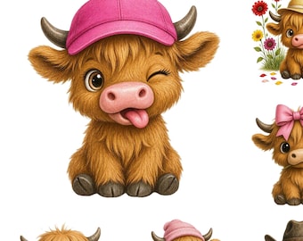 20 Highland Cow Png Images Clipart Transparent Background Bundle, Highland Cow Png, Highland Cow Clipart, Hyland Cow Png, Highland Cow Png,