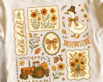 Cottagecore Fall PNG Trendy Summerween PNG Spooky Vibes Collage Sublimation, Vintage Autumn Floral Coquette DTF, Trending Boutique Design