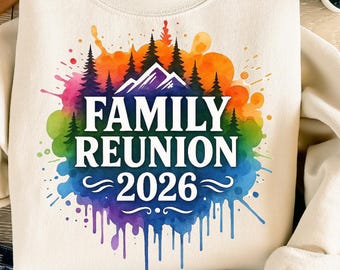 Family Reunion 2026 Png, Sublimation Design, Colorful Neon Png, Making Memories Together Png, T-Shirt Design, Digital Download Png, DTF, new
