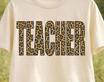 Distressed Leopard Teacher PNG | Preppy Teacher Png | Everyday Designs | Teacher Gift PNG | Retro Teacher Png | Teacher Love Png | Summer