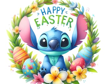 stitch easter PNG bundle, stitch with Easter eggs shirt Design png file for easter sublimation, Instant Digital Download, Trendy Easter Png