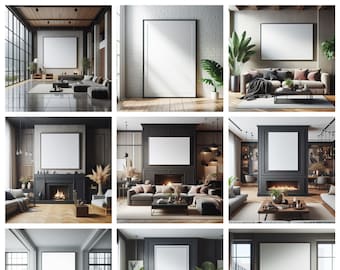 50 Frame MockUps Frame Mock up Bundle modern Mock Up Photograph Styled Stock Photo Template Frame Art print Mockup PNG Digital Download