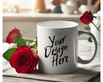 Mug Mockup, 11 oz. Ceramic Mug Mockup,  White Coffee Mug Styled Stock Photo,  Digital PNG IMAGE, Digital download, Cofee Mug Mockup