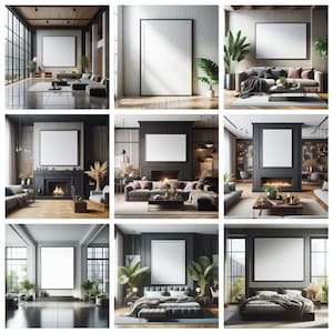 50 Frame MockUps Frame Mock up Bundle moderno Mock Up Fotografia Stile Stock Photo Template Frame Art print Mockup PNG Digital Download