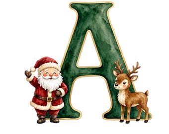 26 Christmas Alphabet Letter Png Clipart Bundle, Custom Name Letter Ornament, Holiday T-Shirt Sublimation Design,