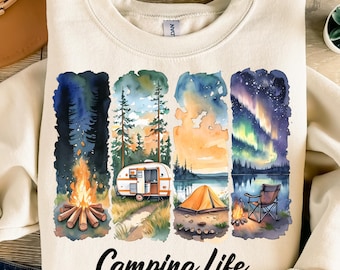 Camping Life PNG, Camping Crew Png, Camper Shirt Png, Lagerfeuer Sublimationsdesign, Outdoor Abenteuer Png Digitaler Dateidownload, DTF