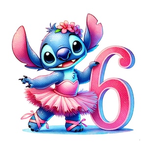 Stitch Birthday Png, 6th Birthday png,Set of high quality images ready to print,Instant download,Birthday Png,png Bundle, Trending Png