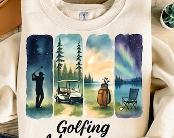 Golfing Adventures Png,Golf Court Landscape, Golf Clipart, Golf court illustrations,golf clipart png,golf cart clipart, golf bag clipart,DTF