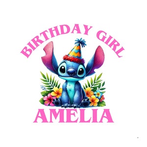 Amelia Stitch Birthday Girl Png,Set of high quality images ready to print,Instant download,Png format, Birthday Png,png Bundle, Trending Png