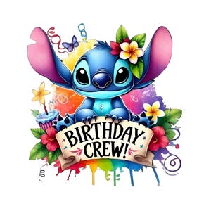 Stitch Birthday Crew Png,Set of high quality images ready to print,Instant download,Png format, Birthday Png,png Bundle, Trending Png