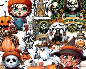 200+ Halloween Mega Bundle Png, Horror Film Designs, Retro Halloween Png Bundle, Fall Png Bundle, Spooky Vibes Png, Trick Or Treat, Pumpkin.