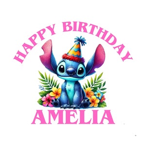 Amelia Stitch Birthday Girl Png,Set of high quality images ready to print,Instant download,Png format, Birthday Png,png Bundle, Trending Png