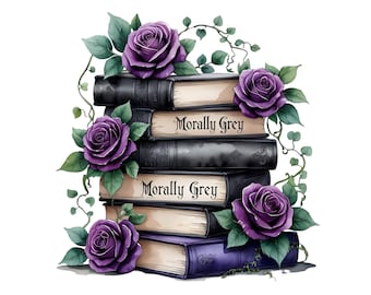 Diseño de sublimación de camisetas con imágenes prediseñadas de libros de romance gótico y moralmente gris, descarga digital UVDTF instantánea (solo digital), frasco de vidrio png, diseño de camisetas