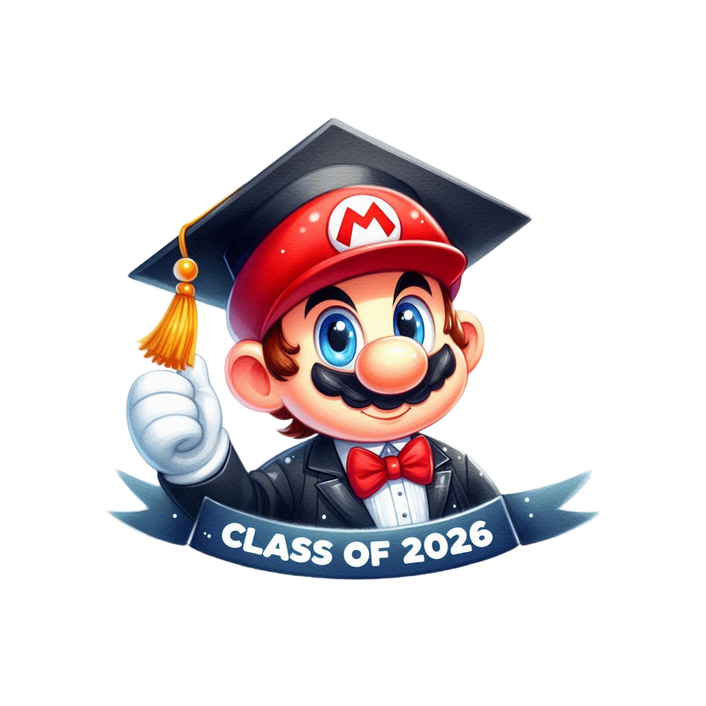 Mario Class of 2026 Graduation Watercolor Splash Clipart Image PNG ...
