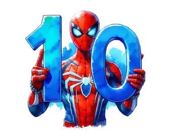 Spiderman Birthday PNG, Birthday Boy Png, Iron On image for DTF Sublimation, Superhero Birthday, Superhero Clipart digital download, Png
