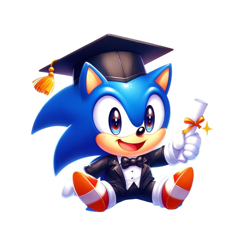 Cute Sonic Graduation PNG, 2026 Grad Clipart, Sonic Sublimation Design ...
