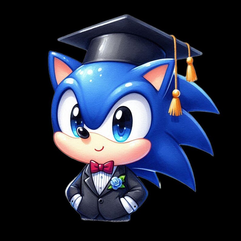 Sonic Graduation PNG Image, Clipart Images, Graduation Cartoon Artwork ...