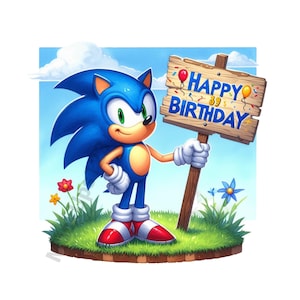 Sonic le hérisson Png, Sonic Clipart, Sonic png, png pour Cricut, Sonic pour poche de chemise, png Bundle, art pour chambre d'enfant, joyeux anniversaire Png Clipart