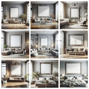 60 Silver WallArt Frame Mockup Bundle,Wall Mockup Frame, Boho Art Print Mockup,Poster Mockup, Boho Mock up,Interior Mockups,Frame Mockup Kit