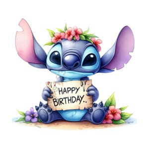 Stitch,Set of high quality images ready to print,Instant download,Png format,Birthday Png, png Bundle, Birthday Stitch Svg png,Digital Image
